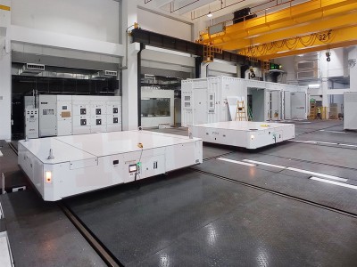 40 tonnellate+40 tonnellate di collegamento a doppio carrello RGV automatizzato